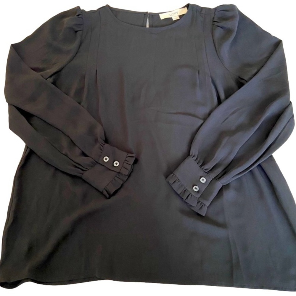 Loft black woven blouse size XS